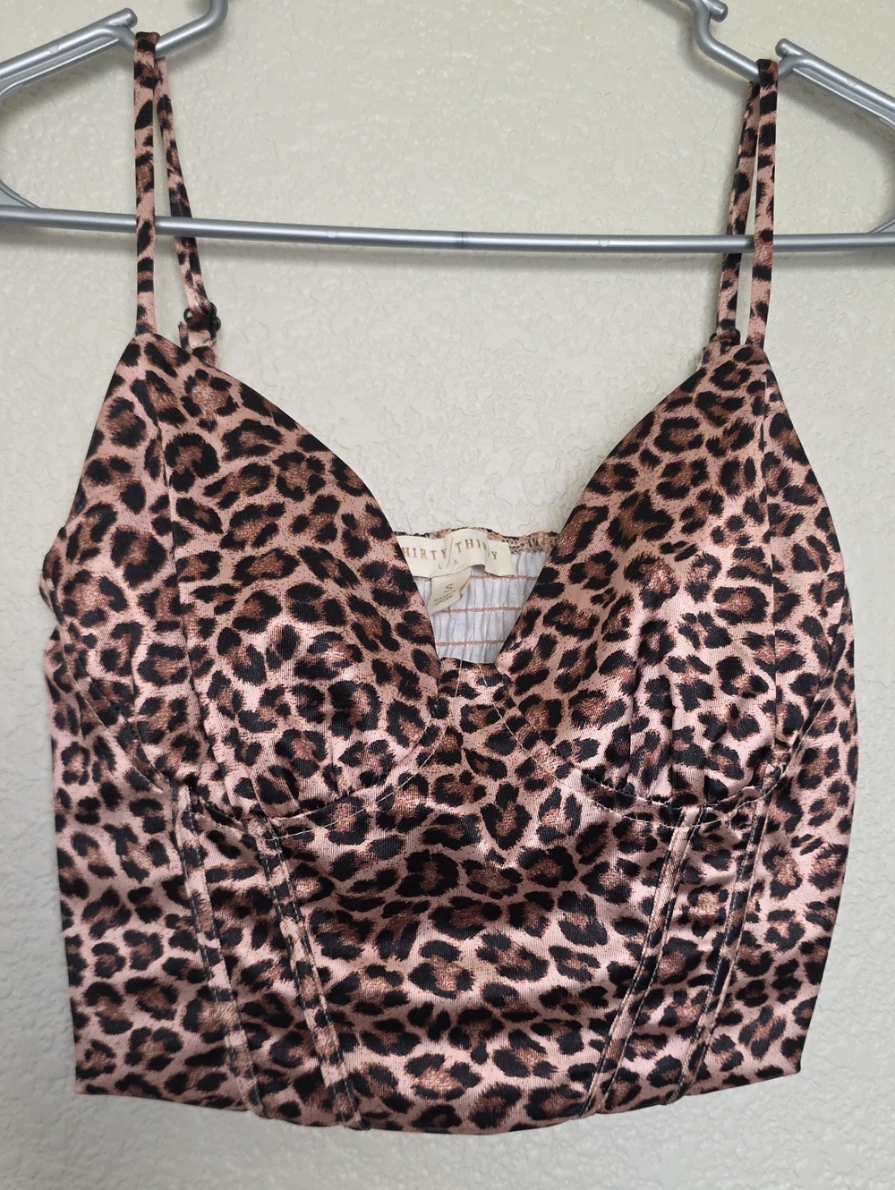 Leopard Satin Top - Brown/Black